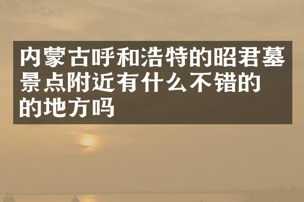 内蒙古呼和浩特的昭君墓景点附近有什么不错的住的地方吗