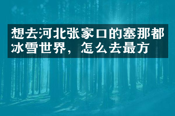 想去河北张家口的塞那都冰雪世界，怎么去最方便