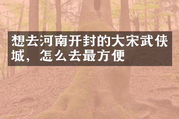 想去河南开封的大宋武侠城，怎么去最方便