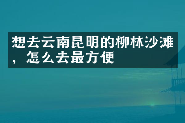 想去云南昆明的柳林沙滩，怎么去最方便