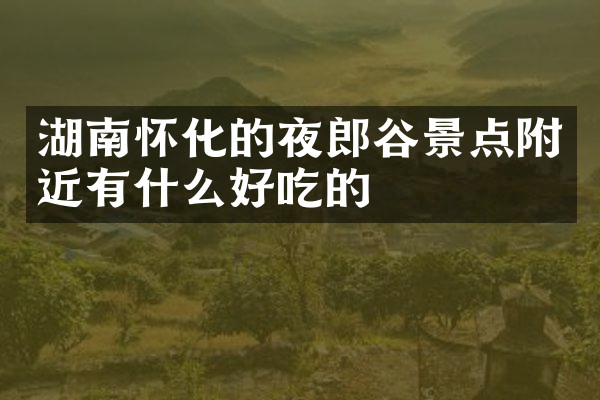 湖南怀化的夜郎谷景点附近有什么好吃的