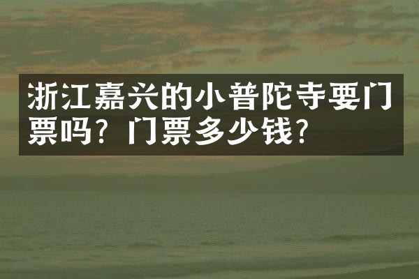 浙江嘉兴的小普陀寺要门票吗？门票多少钱？