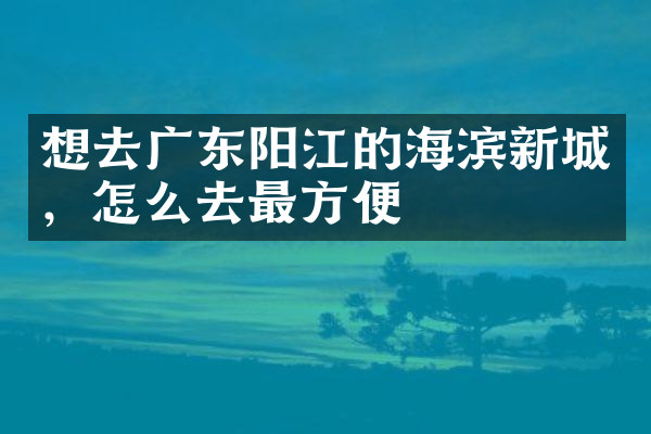想去广东阳江的海滨新城，怎么去最方便