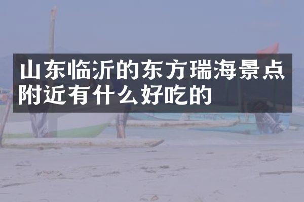 山东临沂的东方瑞海景点附近有什么好吃的