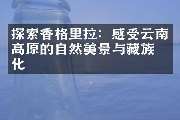 探索香格里拉：感受云南高原的自然美景与藏族文化