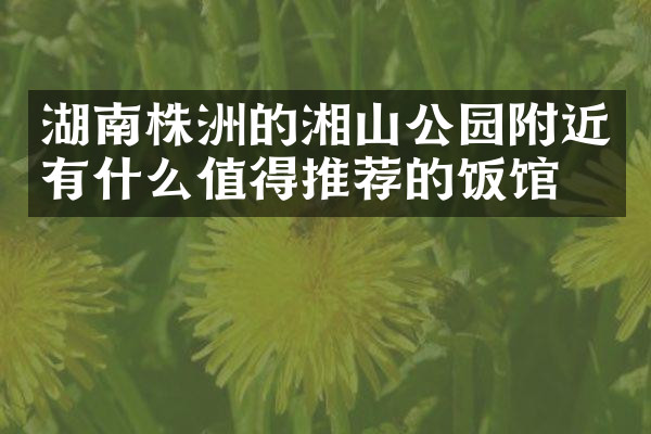 湖南株洲的湘山公园附近有什么值得推荐的饭馆吗