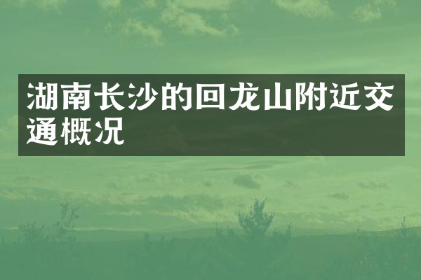 湖南长沙的回龙山附近交通概况