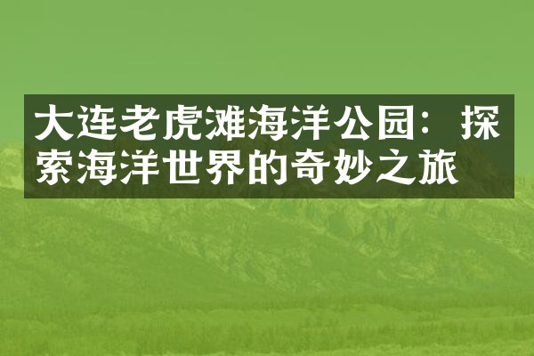 大连老虎滩海洋公园：探索海洋世界的奇妙之旅