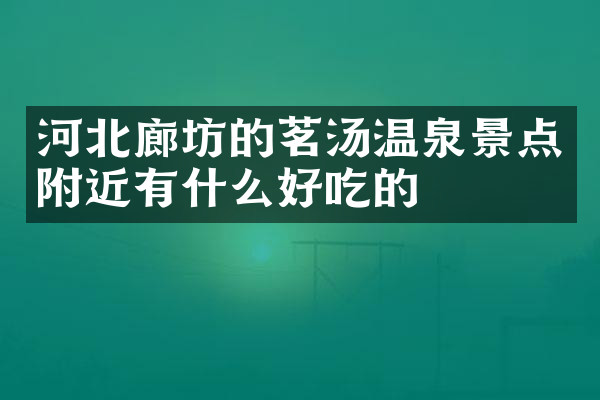 河北廊坊的茗汤温泉景点附近有什么好吃的