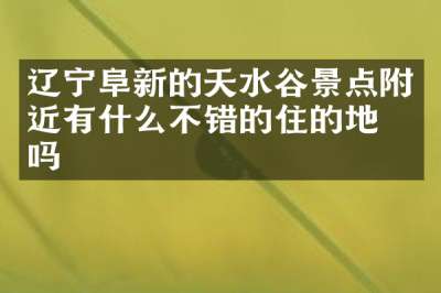 辽宁阜新的天水谷景点附近有什么不错的住的地方吗