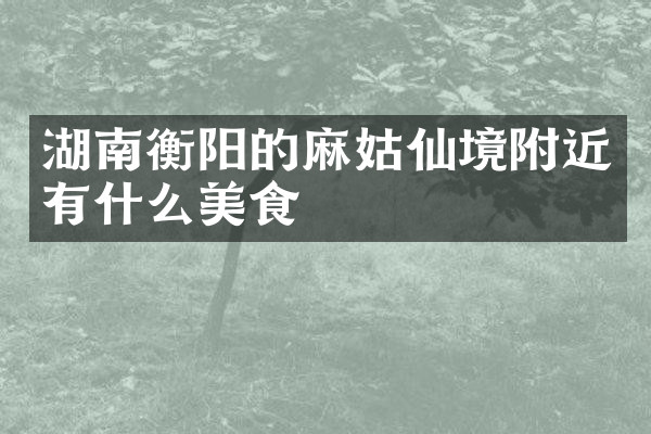 湖南衡阳的麻姑仙境附近有什么美食