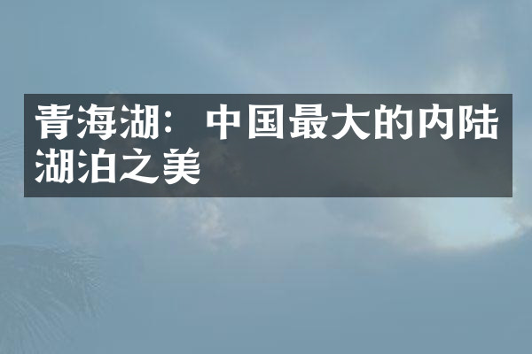 青海湖：中国最大的内陆湖泊之美