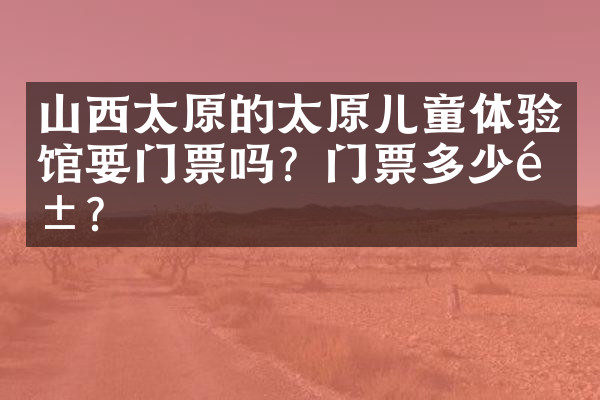山西太原的太原儿童体验馆要门票吗？门票多少钱？