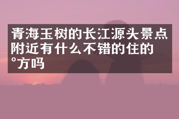 青海玉树的长江源头景点附近有什么不错的住的地方吗