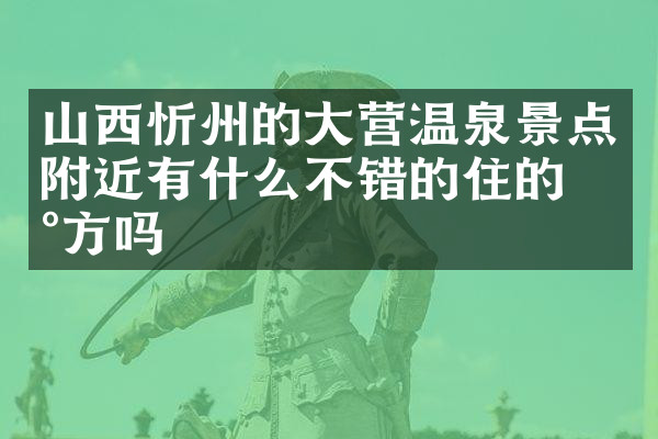 山西忻州的大营温泉景点附近有什么不错的住的地方吗