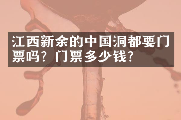 江西新余的中国洞都要门票吗？门票多少钱？