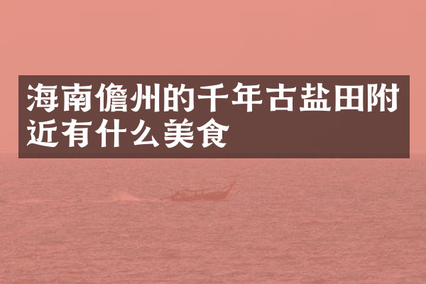 海南儋州的千年古盐田附近有什么美食