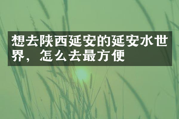 想去陕西延安的延安水世界，怎么去最方便