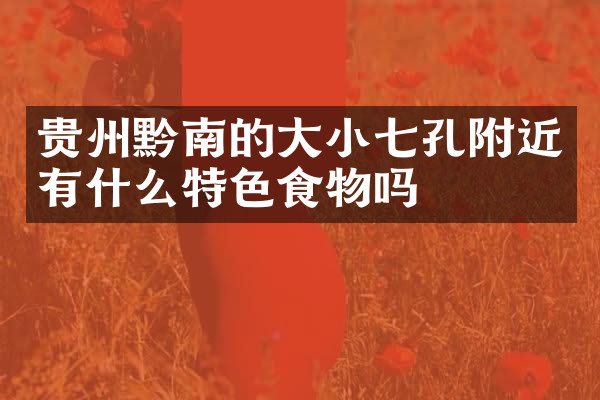 贵州黔南的大小七孔附近有什么特色食物吗