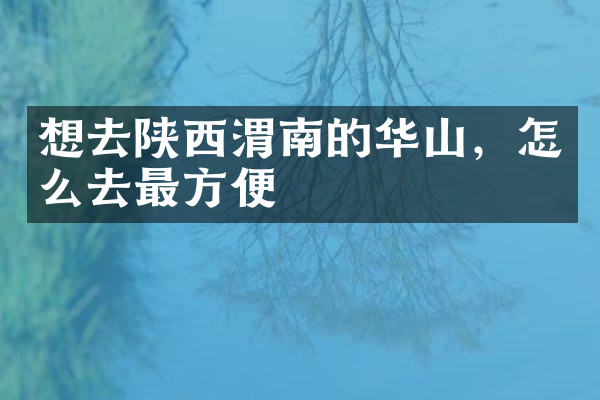 想去陕西渭南的华山，怎么去最方便