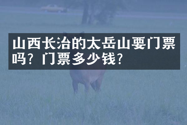 山西长治的太岳山要门票吗？门票多少钱？