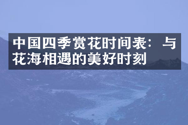 中国四季赏花时间表：与花海相遇的美好时刻