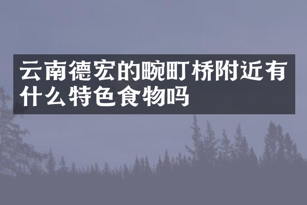 云南德宏的畹町桥附近有什么特色食物吗