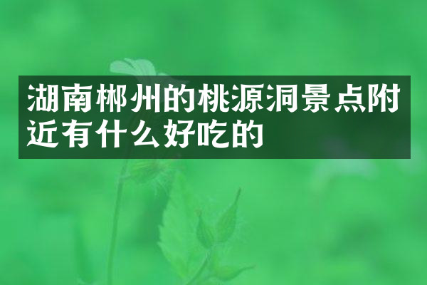 湖南郴州的桃源洞景点附近有什么好吃的