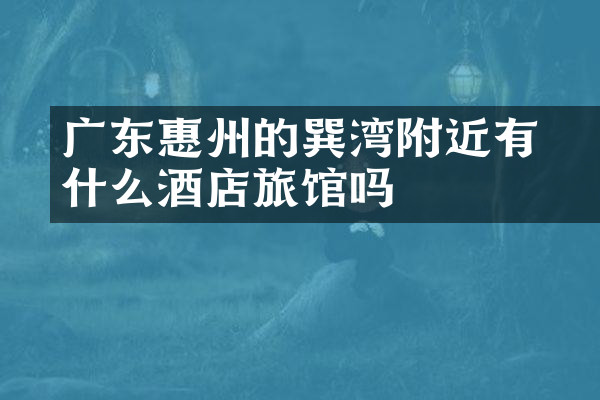 广东惠州的巽竂湾附近有什么酒店旅馆吗