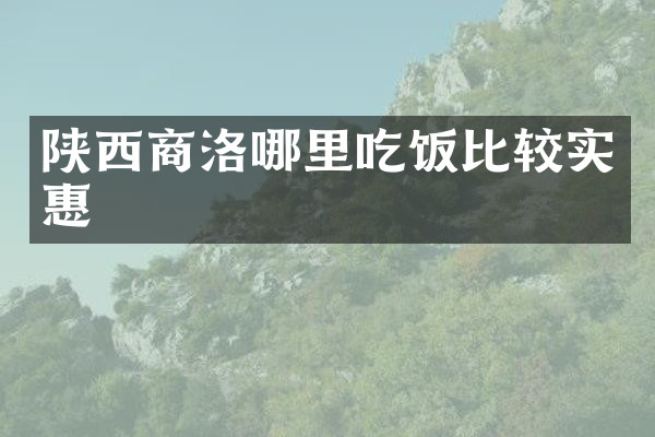 陕西商洛哪里吃饭比较实惠