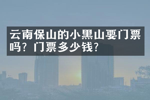 云南保山的小黑山要门票吗？门票多少钱？