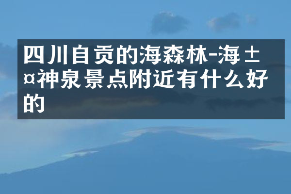 四川自贡的燊海森林-海汤神泉景点附近有什么好吃的