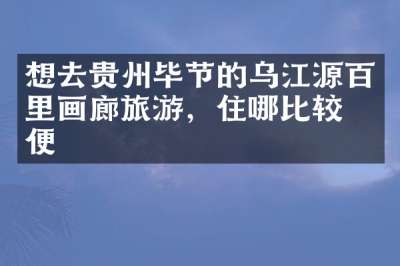 想去贵州毕节的乌江源百里画廊旅游，住哪比较方便