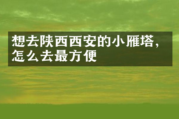 想去陕西西安的小雁塔，怎么去最方便