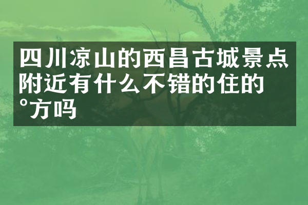 四川凉山的西昌古城景点附近有什么不错的住的地方吗
