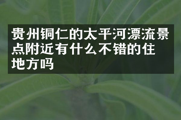 贵州铜仁的太平河漂流景点附近有什么不错的住的地方吗
