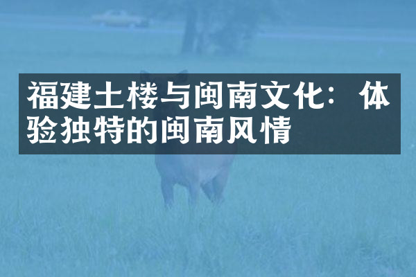 福建土楼与闽南文化：体验独特的闽南风情