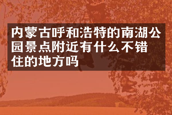 内蒙古呼和浩特的南湖公园景点附近有什么不错的住的地方吗