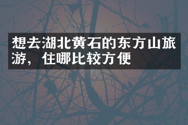 想去湖北黄石的东方山旅游，住哪比较方便