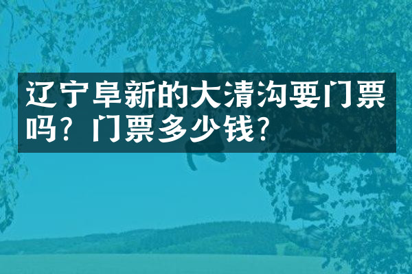 辽宁阜新的大清沟要门票吗？门票多少钱？