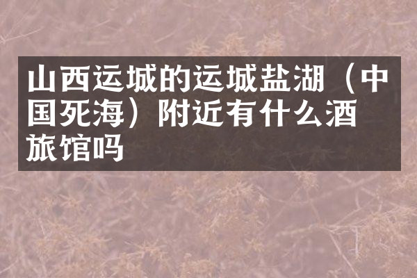 山西运城的运城盐湖（中国死海）附近有什么酒店旅馆吗