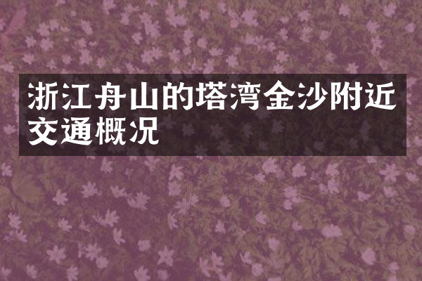 浙江舟山的塔湾金沙附近交通概况
