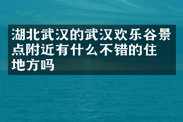 湖北武汉的武汉欢乐谷景点附近有什么不错的住的地方吗
