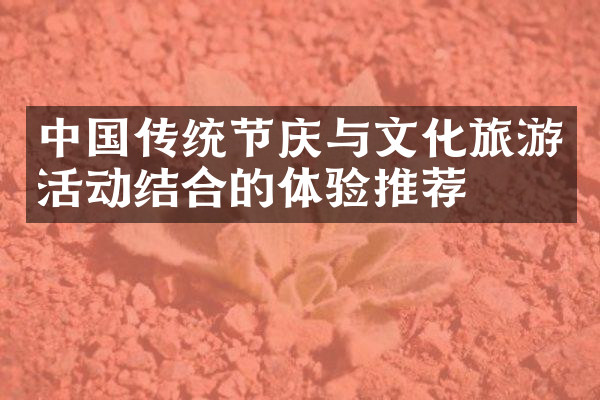 中国传统节庆与文化旅游活动结合的体验推荐