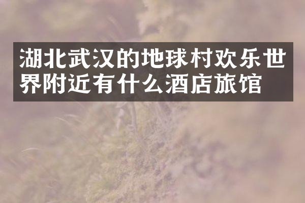 湖北武汉的地球村欢乐世界附近有什么酒店旅馆吗
