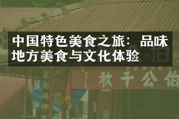 中国特色美食之旅：品味地方美食与文化体验