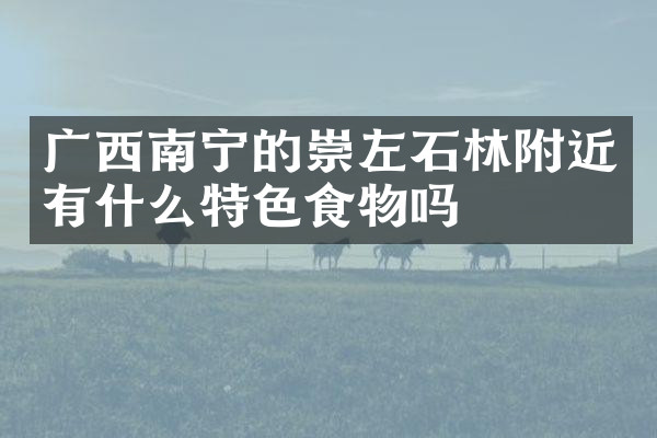 广西南宁的崇左石林附近有什么特色食物吗