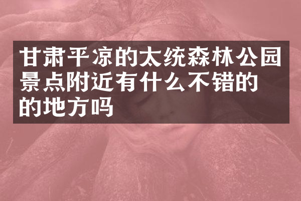 甘肃平凉的太统森林公园景点附近有什么不错的住的地方吗