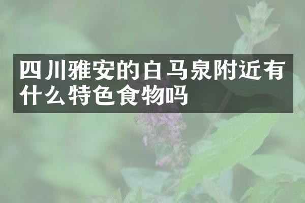 四川雅安的白马泉附近有什么特色食物吗