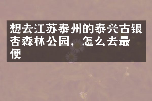 想去江苏泰州的泰兴古银杏森林公园，怎么去最方便